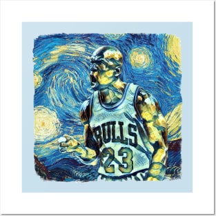 Michael Jordan Van Gogh Style Posters and Art